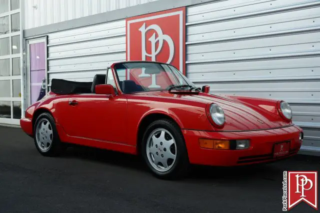 1991 porsche 911 carrera 4 cabriolet 84,435 miles guards red
