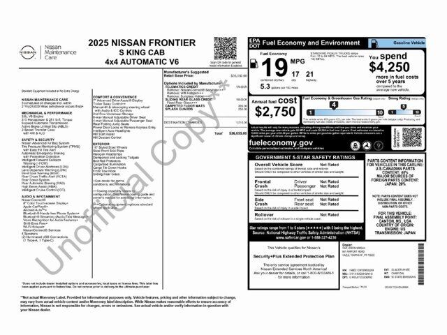 2025 nissan frontier s