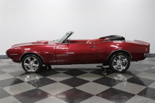 classic vintage drop top convert chrome bird red black top edelbrock flowmaster