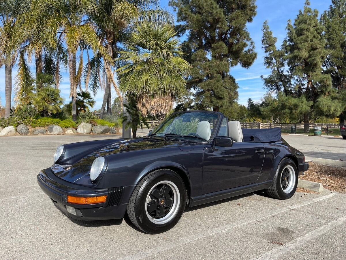 1987 porsche 911 convertible blue rwd manual carrera