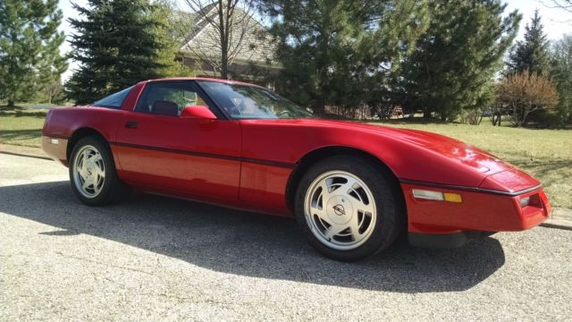 1988 corvette red on red coupe z52 49,200 original miles