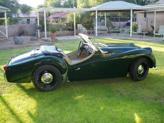 british racing green over biscuit! recently restored & upgraded tr3