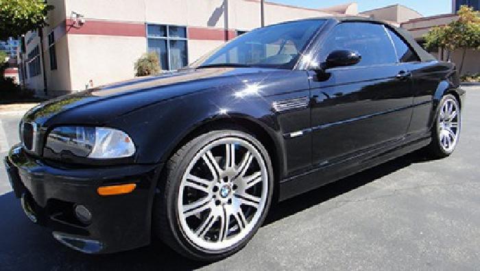 obo 2004 bmw m3 smg auto convertible jet black clean title in glendale, ca