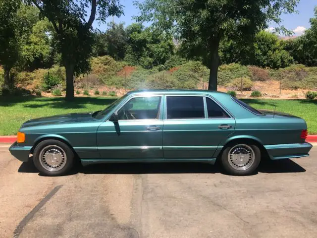 1987 mercedes-benz 420 sel amg package teal green and beige interior super clean