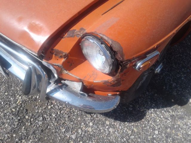 1971 orange mgb spoke luggage chrome bumper vintage mg tonneau motor free