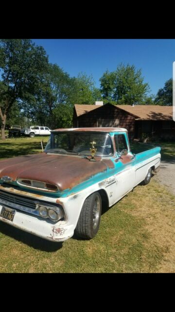hotrod 1960 chevy apache big window lowered patina built for speed