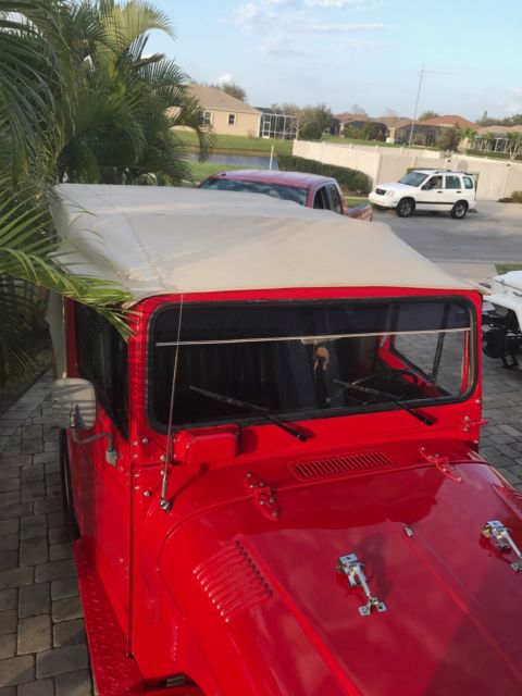 1980 toyota fj43 red w/ canvas top