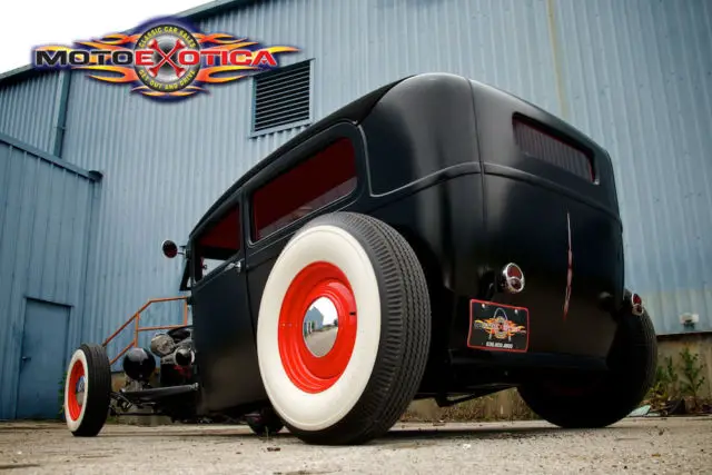1929 ford model a sedan all steel hot rod tri power v8 satin black with red guts
