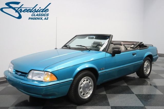 1992 ford mustang 16536 miles calypso green convertible 5.0l ho v8 4-speed w/ o