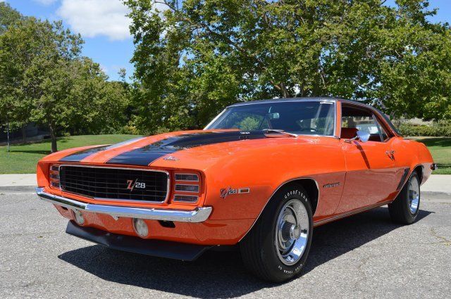 1969 chevrolet camaro z 28 true hugger orange with orange houndstooth amazing