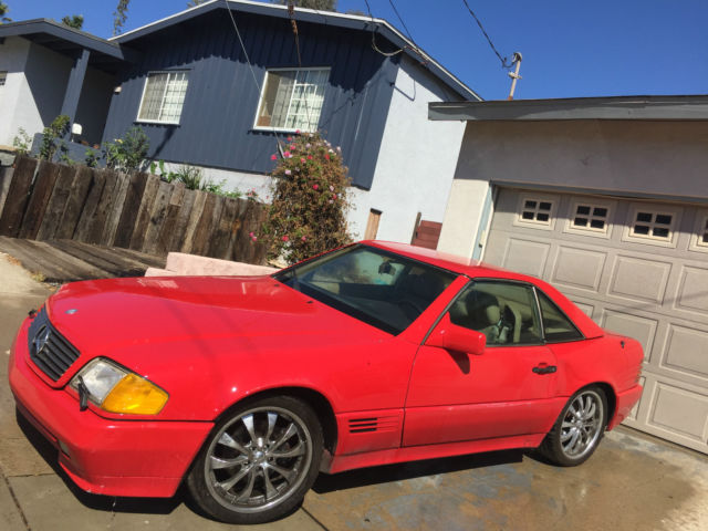 1991 mercedes benz r129 300sl both tops red california 300 sl