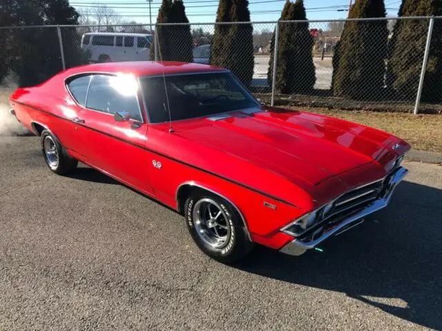 1969 chevrolet chevelle ss red 454ci/425hp auto bucket seats
