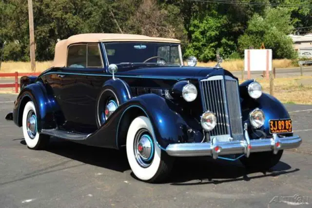 1937 packard model 1501 super eight convertible roadster coupe with rumble seat