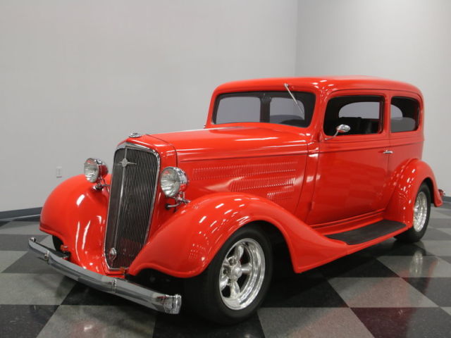 all steel chevy body, rebuilt 283ci, rebuilt 700r4 trans, a/c, super slick rod!