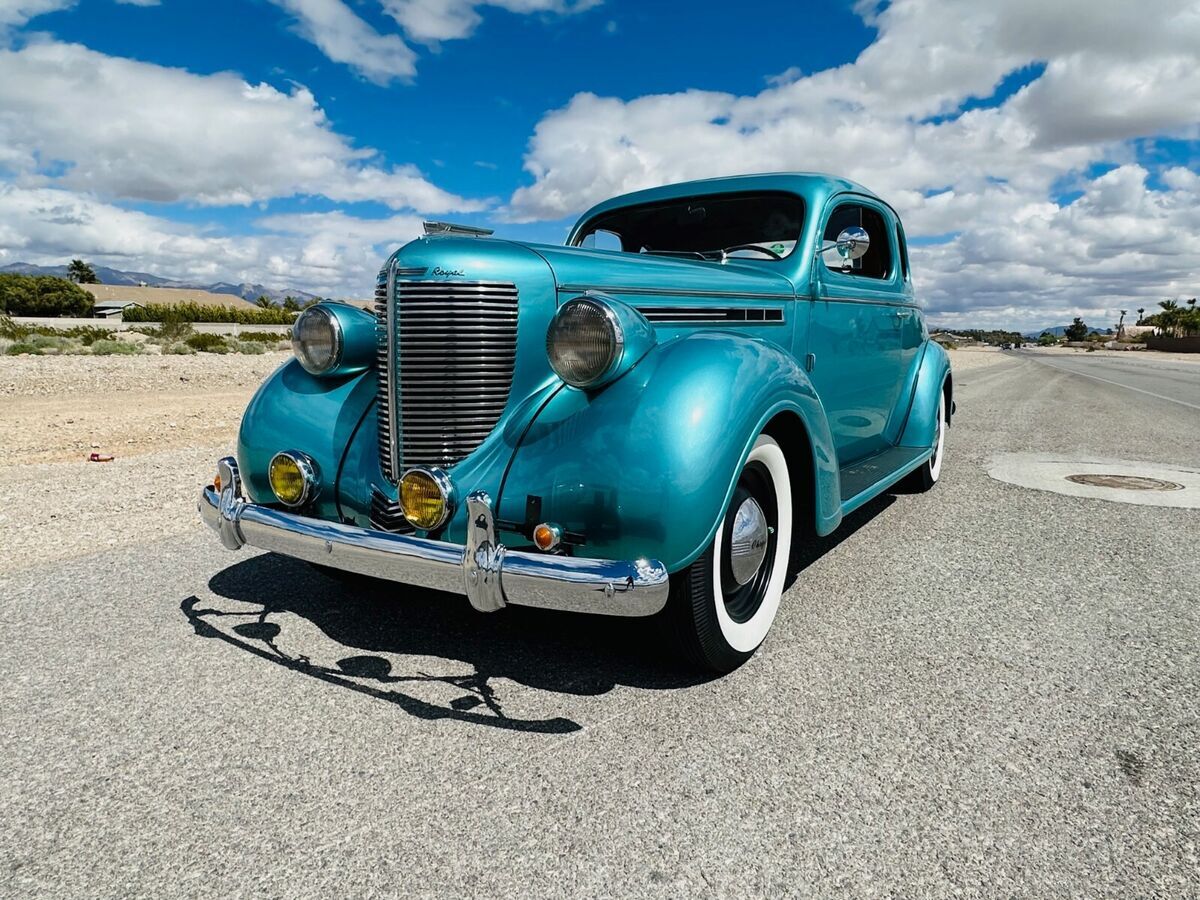 1938 chrysler royal 5 window coupe manual on floor steel c-18 coupe restored