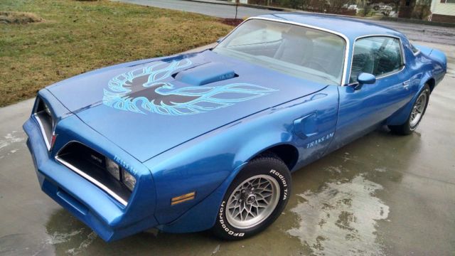 1978 trans am w72 400 pontiac, ws6, 4 speed, martinique blue, factory a/c!!!