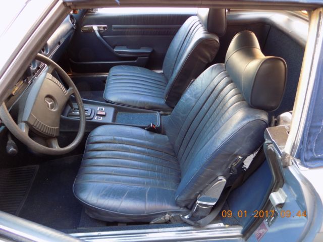 1976 mercedes 450 sl pretty blue both tops super driver