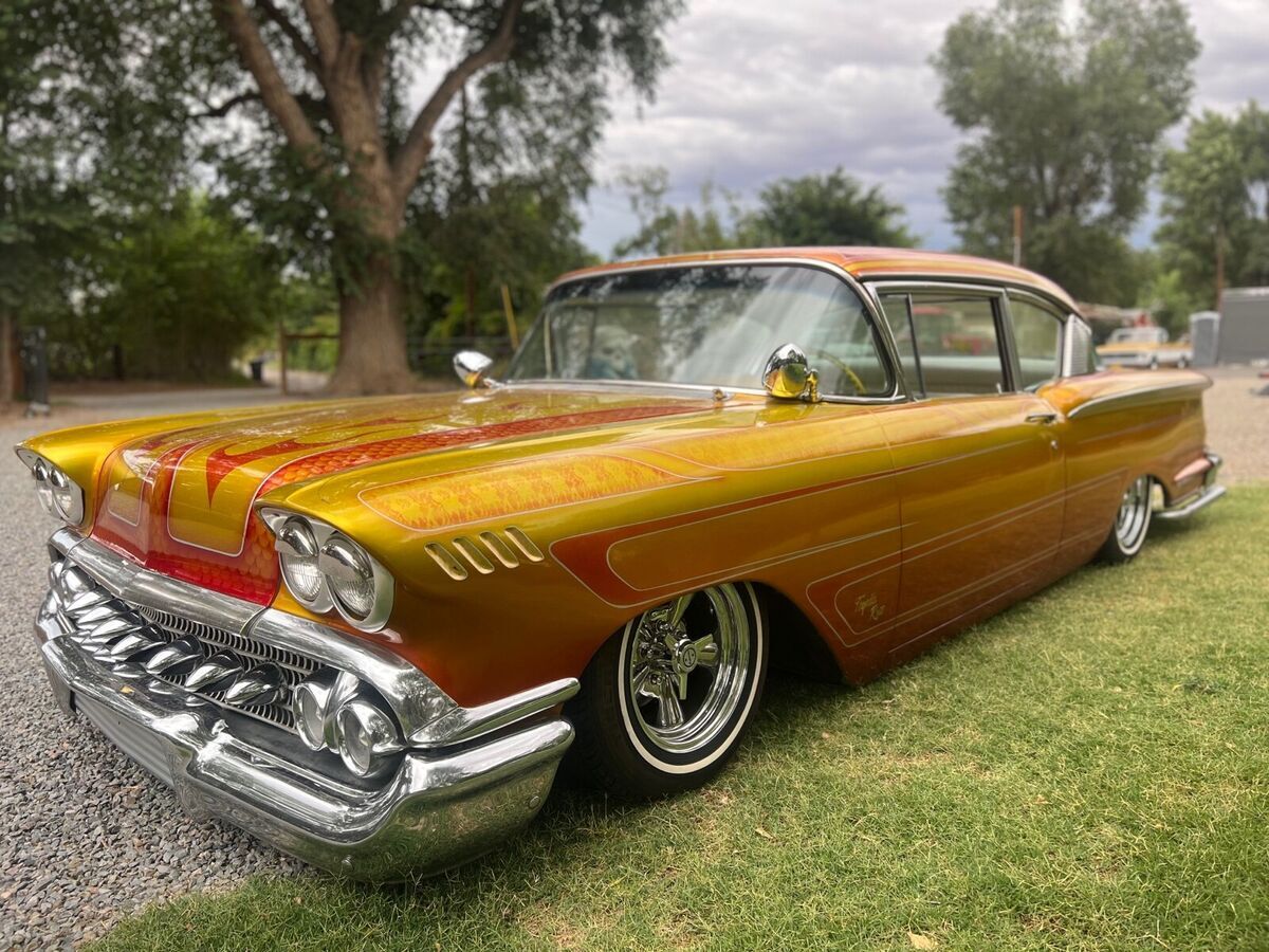 1958 chevrolet bel air coupe yellow rwd automatic bell air