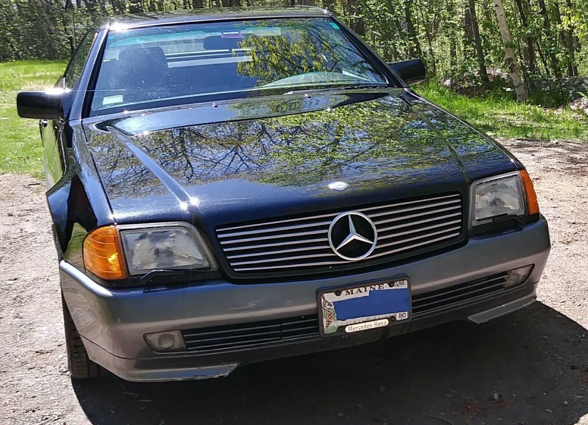 1992 mercedes-benz sl500 black on black garaged service history