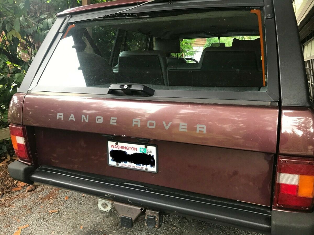1987 land rover range rover classic 3.9l v-8 auto, cassis red, gray leather rare