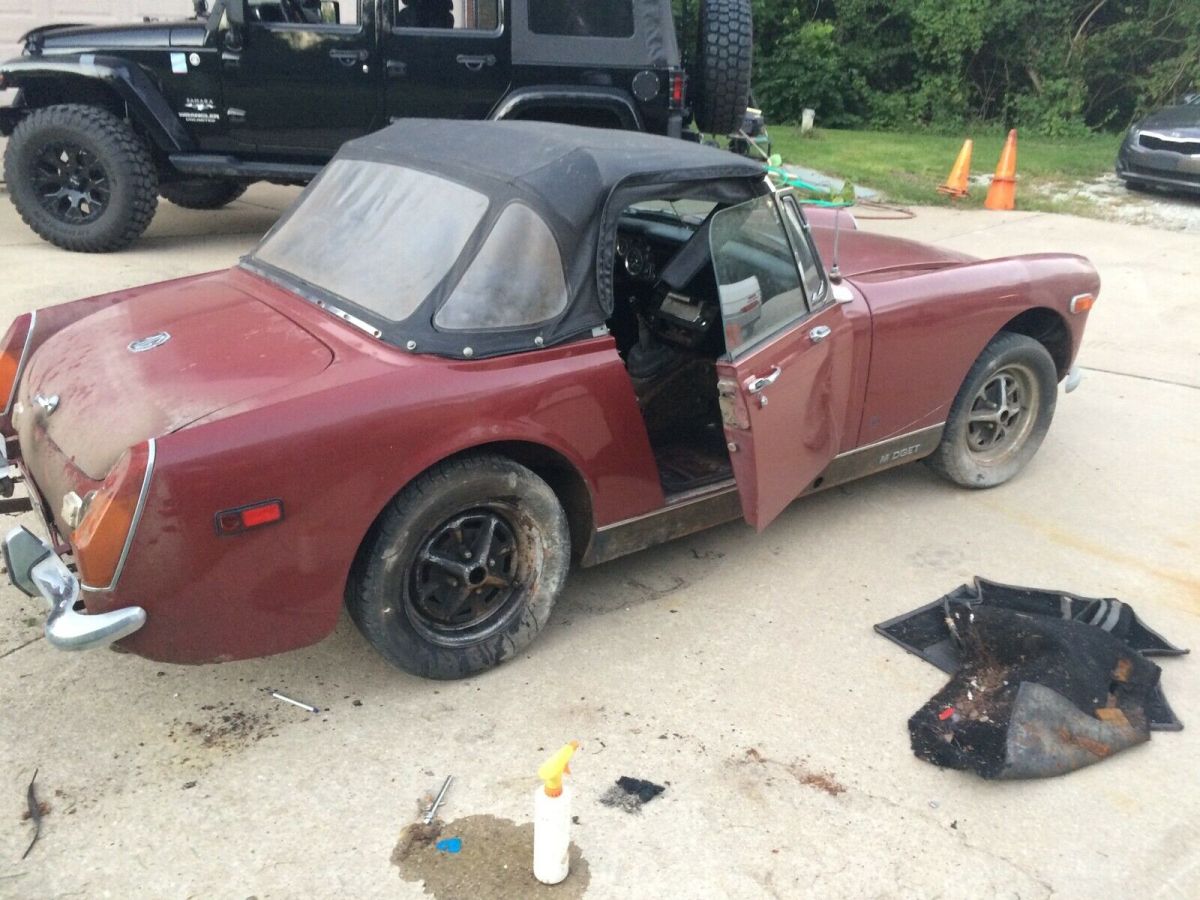 1974 mg midget convertible red rwd manual