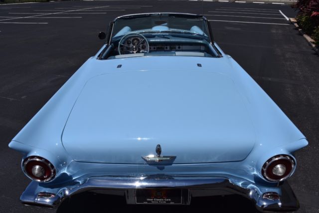 1957 ford thunderbird 0 blue convertible w/ hardtop auto
