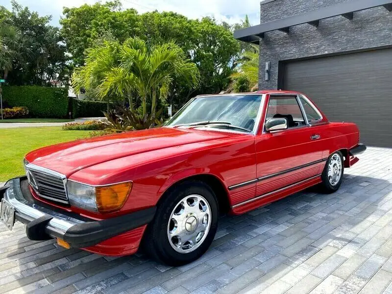 1986 mercedes-benz 560 sl 100,489 miles red convertible 5.6l v8 sohc 16v automat
