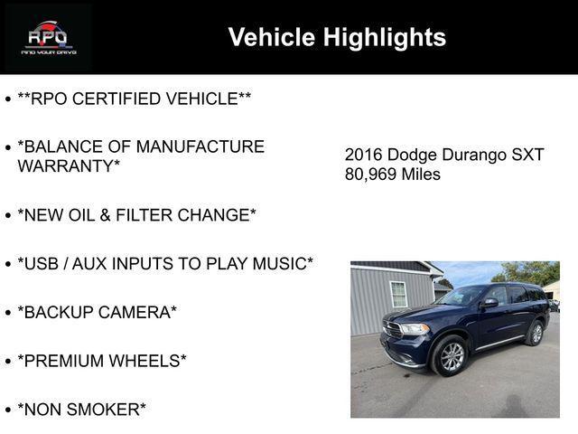 2016 dodge durango sxt