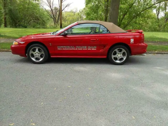 1994 ford mustang 62787 miles red convertible v-8 cyl 5-speed manual