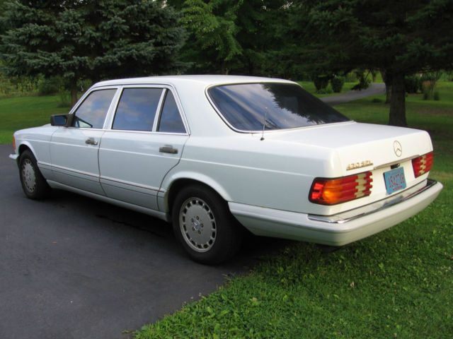 1990 mercedes-benz 420sel base sedan 4-door 4.2l white/gray leather, no reserve