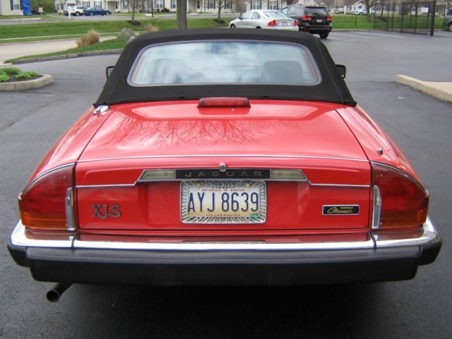 pretty red jaguar convertible