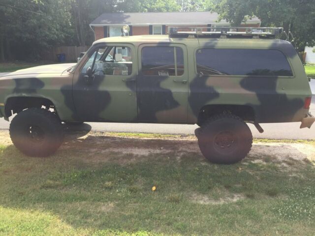 1989 chevrolet suburban r2500 3/4t, 4x4, v8 350 camouflage military suv truck