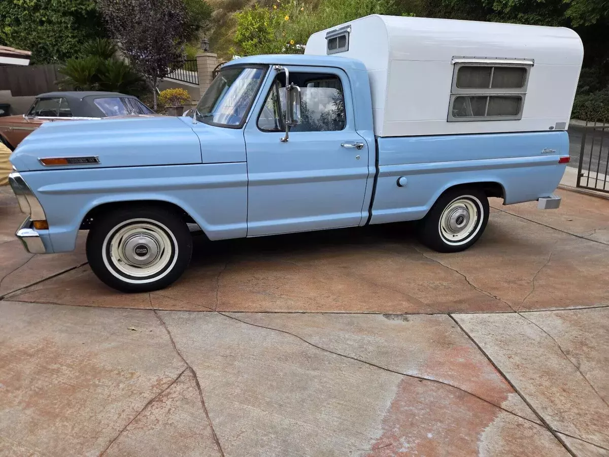 1971 ford f100 blue custom