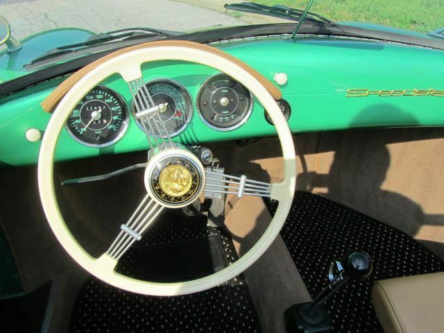 1957 porsche 356 1-owner 1 of a kind 7 miles emerald green metallic speedster 4