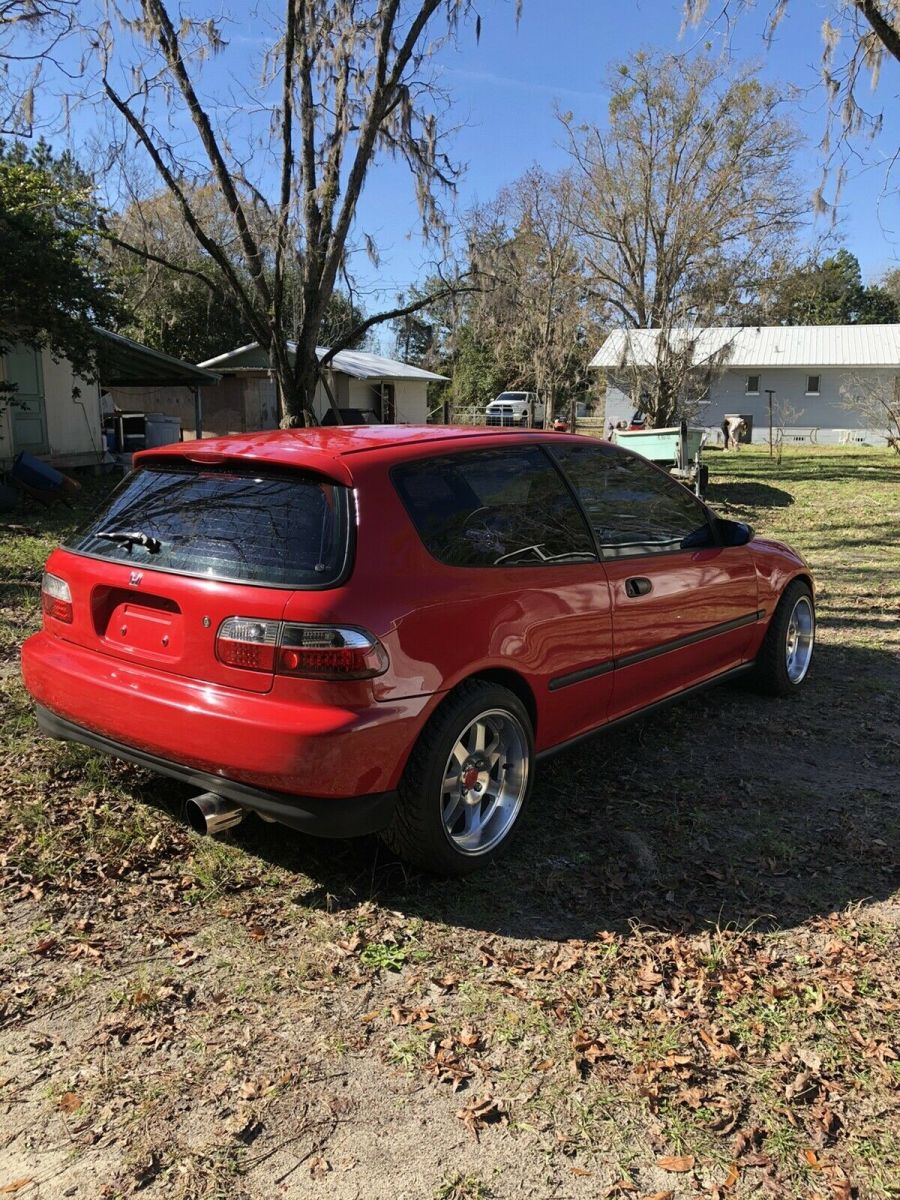 1993 honda civic hatchback red fwd automatic dx