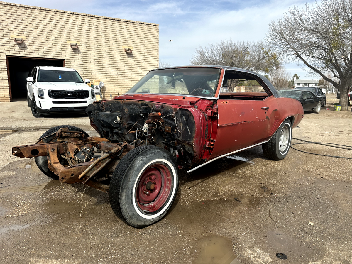 1969 camaro new mexico desert barn find project factory red/red