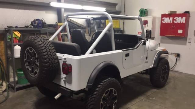 1987 jeep wrangler restored & retrofit to cj7 front end