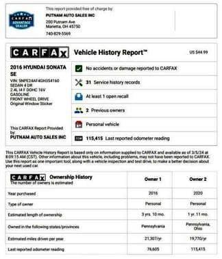 2016 hyundai sonata se in marietta, ohio