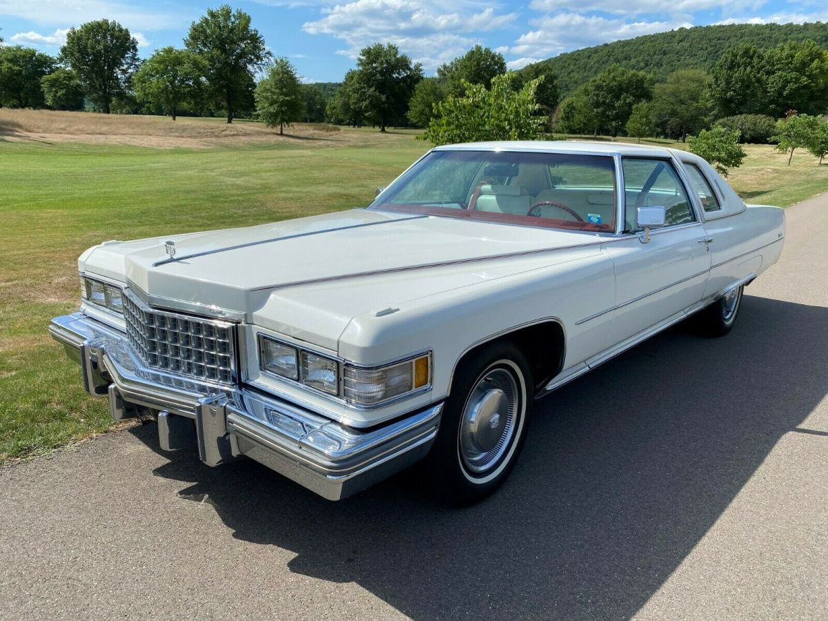 1976 cadillac coupe deville triple white low miles
