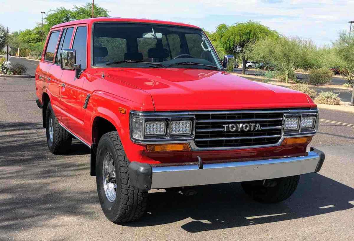 1990 toyota land cruiser suv red 4wd automatic fj62 gx