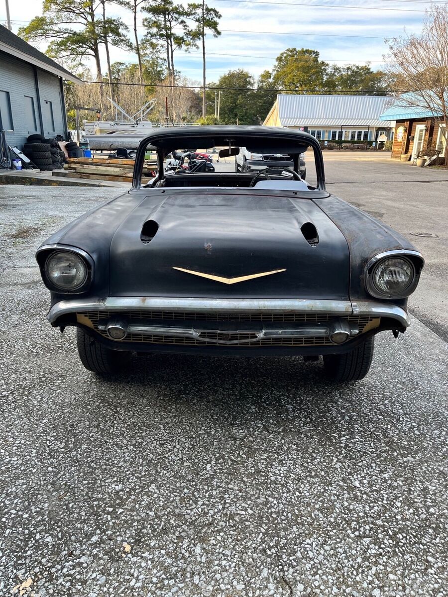 1957 chevrolet bel air black rwd manual hardtop