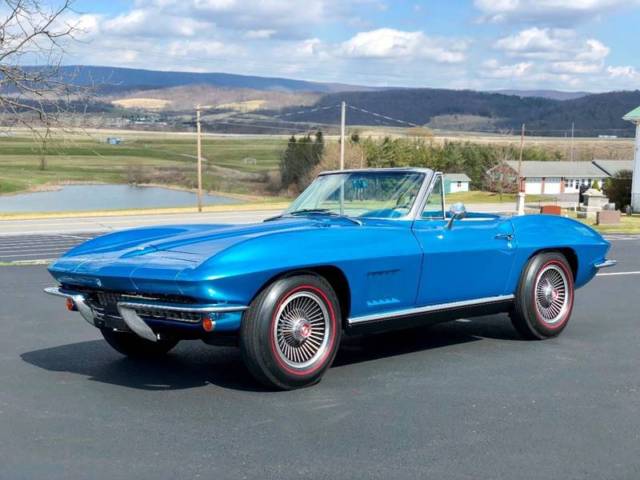 1967 corvette conv *bodyoffrestored*rarecolorcombo*blue/white*#smatch300hp*4spd*