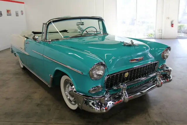 1955 chevrolet bel air 80984 miles aqua convertible