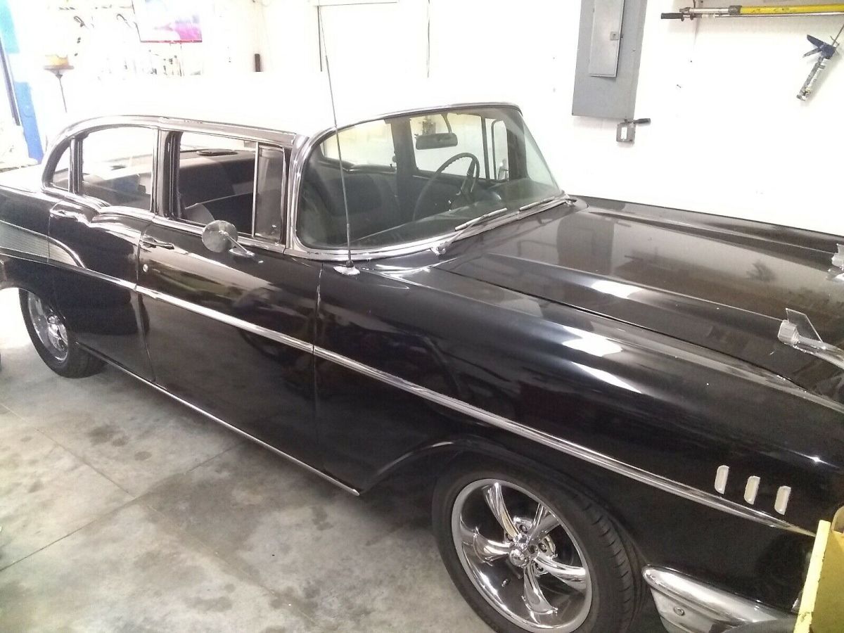 1957 chevrolet bel air sedan black rwd automatic belair
