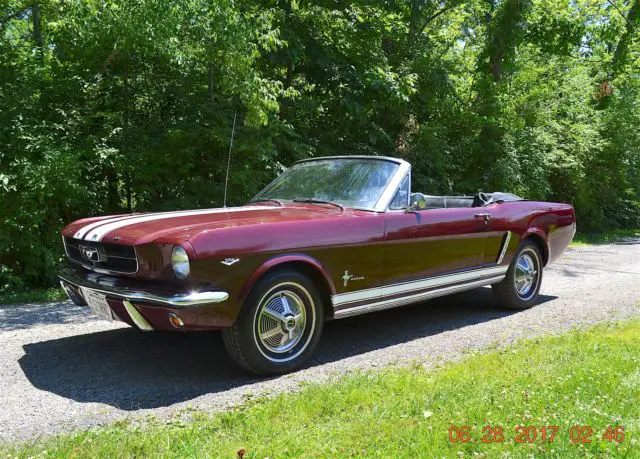 1965 mustang convertible 289 correct colors and options sharp vintage burgundy
