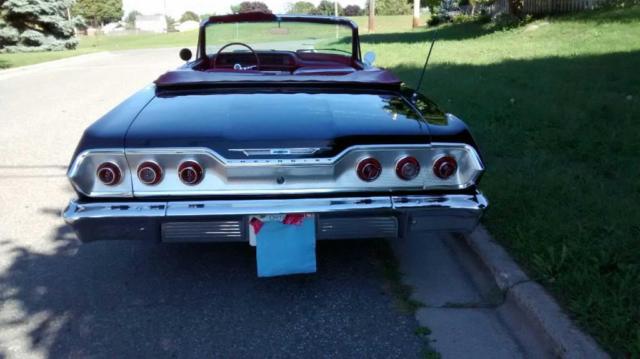 1963 chevrolet impala ss convertible black on red interior
