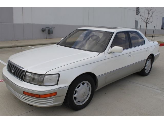 1994 lexus ls 400 v8 leather sunroof cd texas car no rust books/keys white/tan
