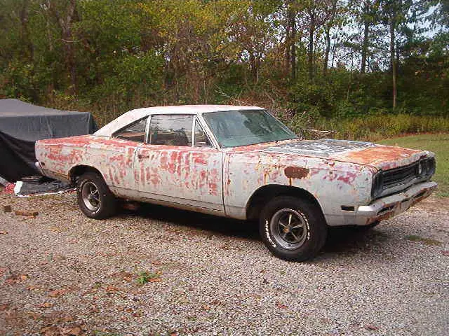 1969 plymouth road runner two tone paint r6 red with white painted top white int