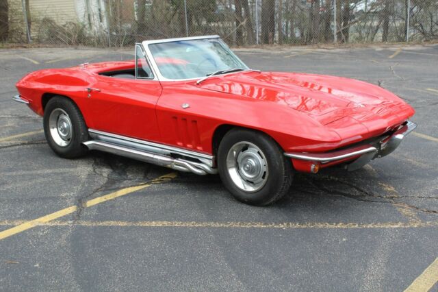 #'s matching 327/350hp, rally red, black interior, 4-speed, great driver!