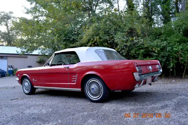 1966 mustang convertible 289 auto ps very original and correct car red on red